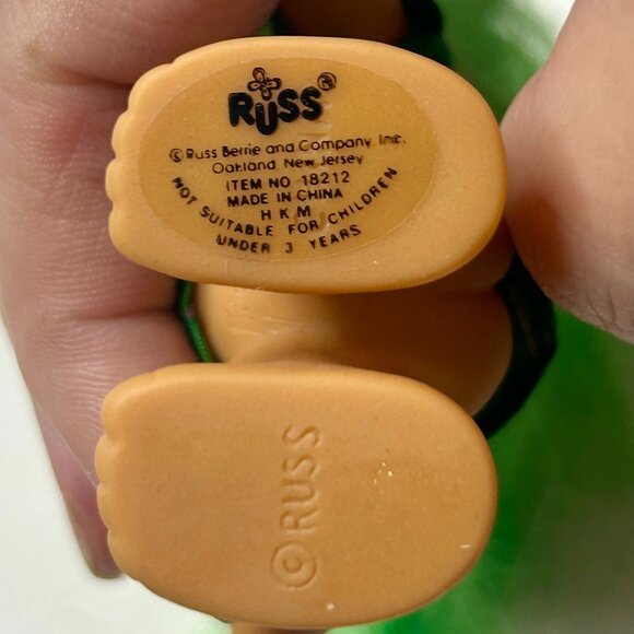 Vintage Russ Troll Dolls Set of 3 Orange Green Rainbow Hair 3-5" Tall - RARE - Picture 6 of 7